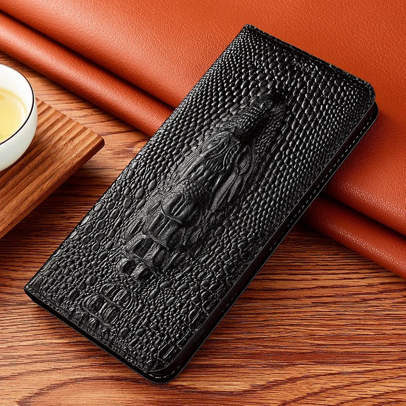 Crocodile Leather iPhone Flip Wallet Case | Handmade – iPhone