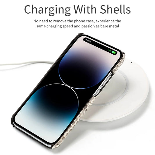 100% Genuine Python Leather Case – Luxury Protection for iPhone 11 to 16 Series