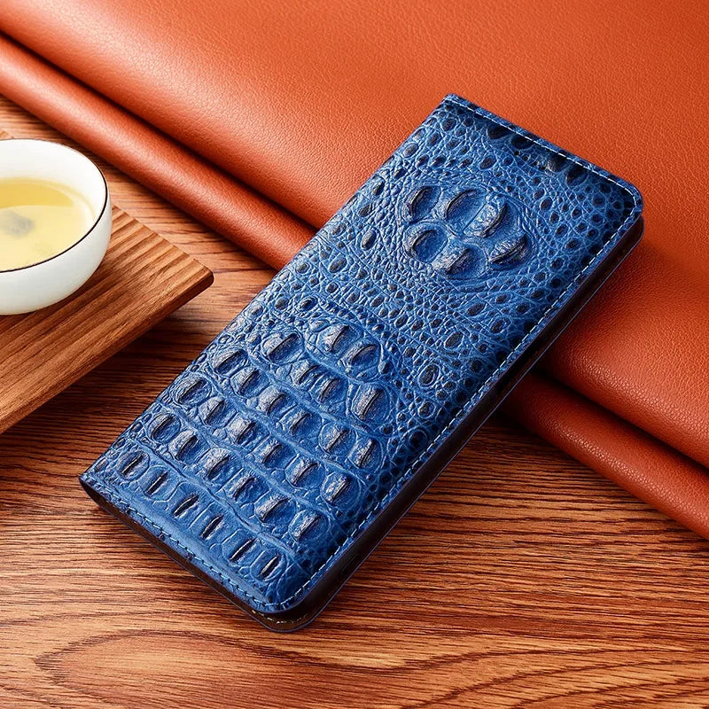 Crocodile Leather iPhone Flip Wallet Case | Handmade – iPhone