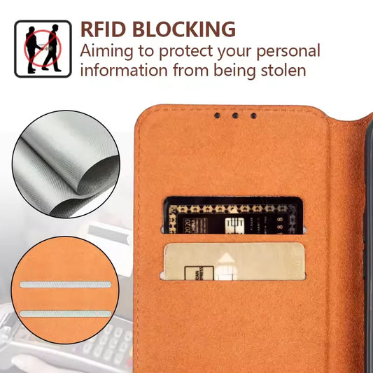 Genuine Leather Flip Wallet Case for iPhone 17 / 17 Pro / 17 Pro Max – Handmade Luxury Cover