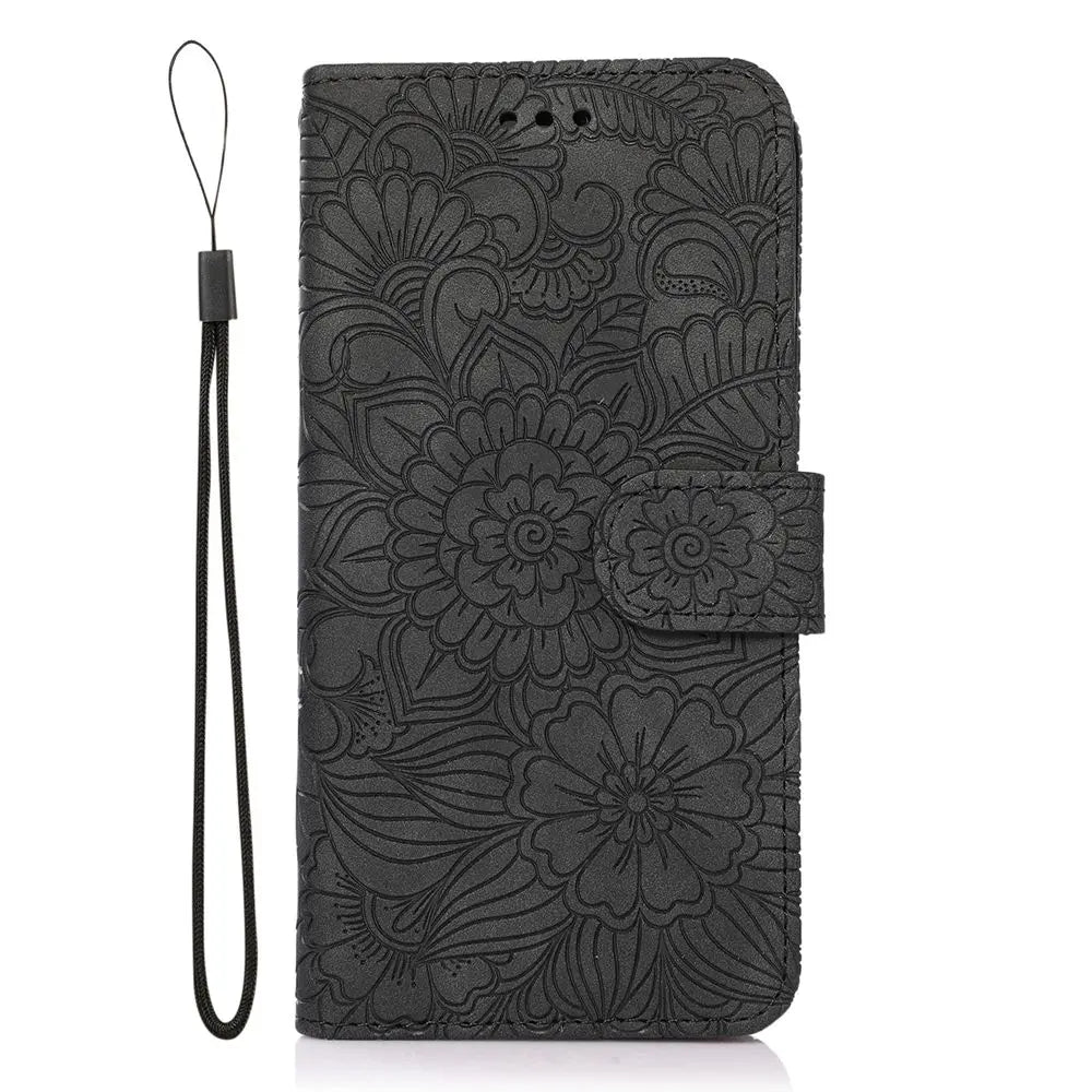 Magnetic Sunflower Flip Case for iPhone 17 Pro & Pro Max – PU Leather with Stand & Card Holder