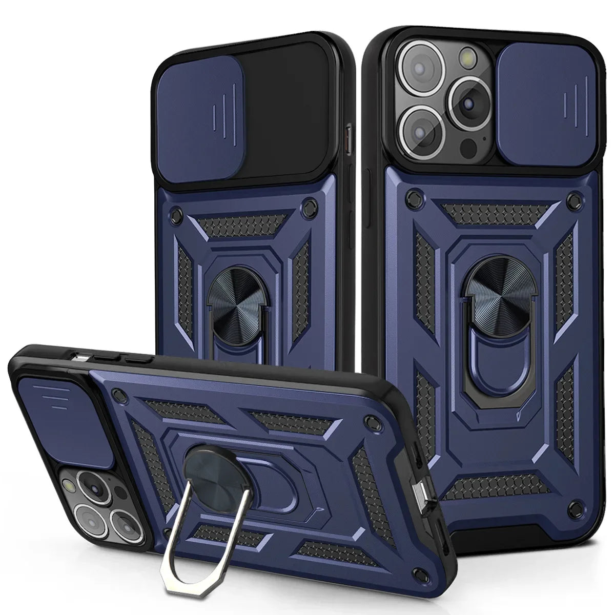 Shockproof Armor Case for iPhone 17 Series with Sliding Camera Lens Cover
