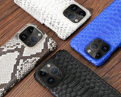 100% Genuine Python Leather Case – Luxury Protection for iPhone 11 to 16 Series