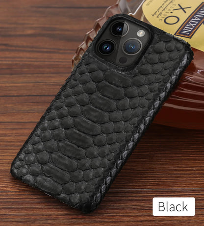 100% Genuine Python Leather Case – Luxury Protection for iPhone 11 to 16 Series