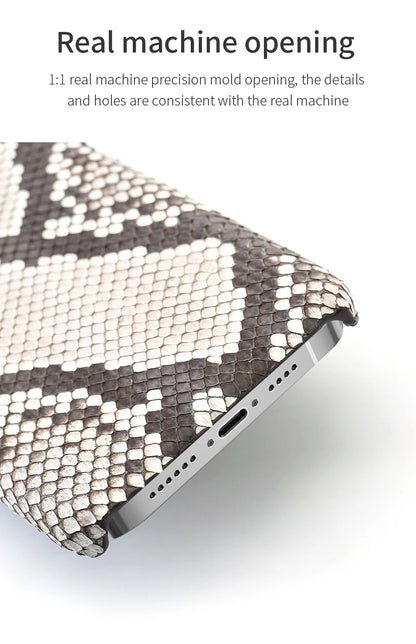 100% Genuine Python Leather Case – Luxury Protection for iPhone 11 to 16 Series
