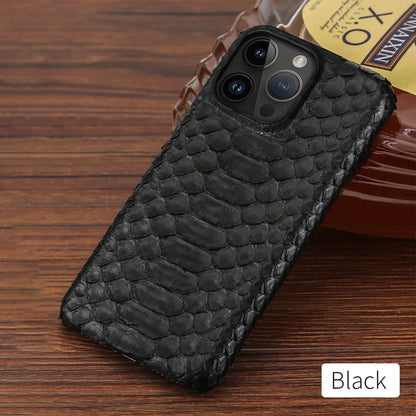 100% Genuine Python Leather Case – Luxury Protection for iPhone 11 to 16 Series