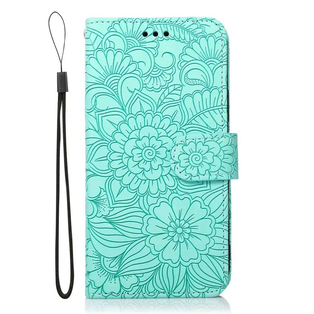 Magnetic Sunflower Flip Case for iPhone 17 Pro & Pro Max – PU Leather with Stand & Card Holder