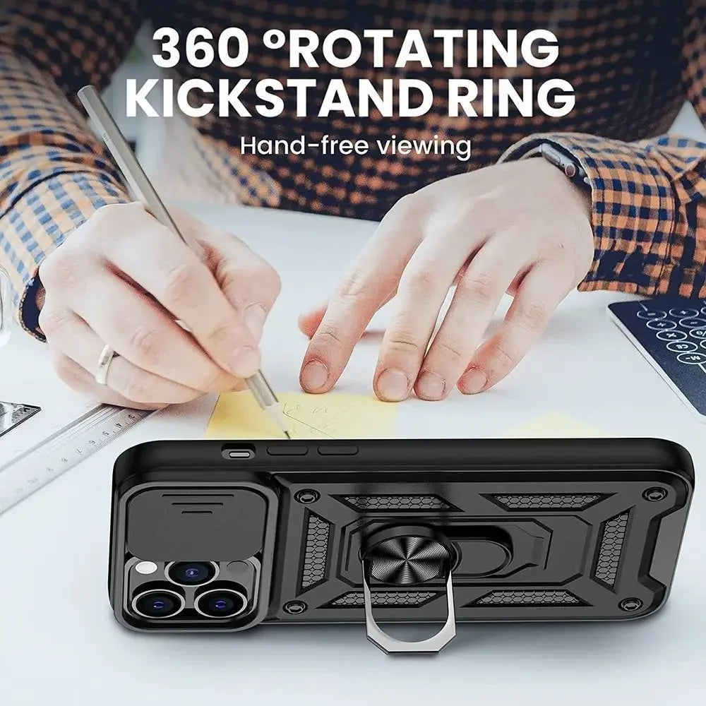 Shockproof Armor Case for iPhone 17 Series with Sliding Camera Lens Cover