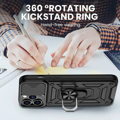 Shockproof Armor Case for iPhone 17 Series with Sliding Camera Lens Cover