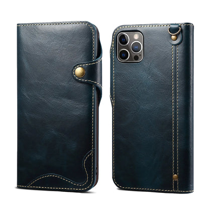 Genuine Leather Flip Wallet Case – iPhone 14‑17 Pro & Pro Max