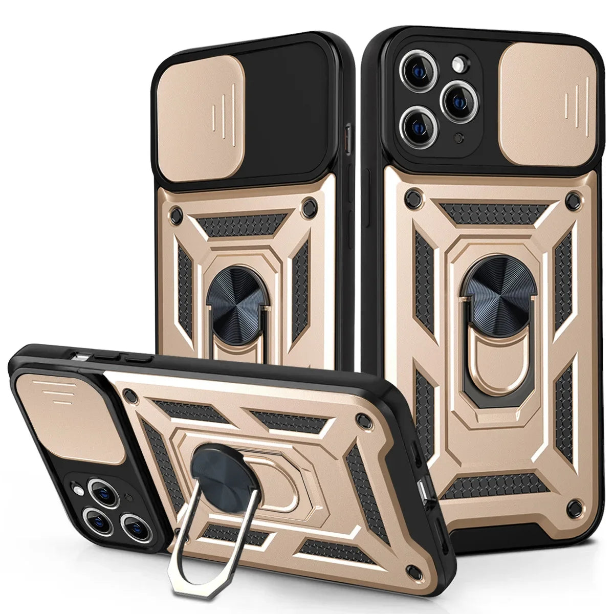 Shockproof Armor Case for iPhone 17 Series with Sliding Camera Lens Cover