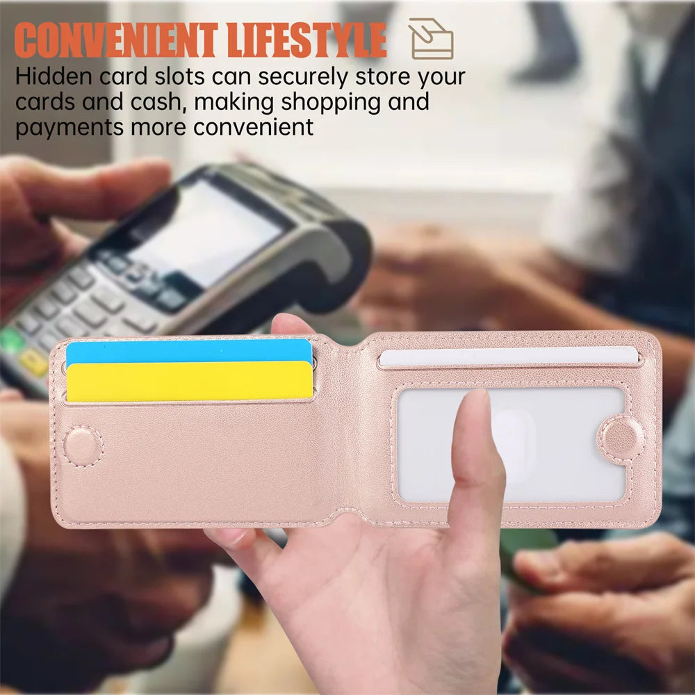 MagSafe Leather Wallet Case with Kickstand for iPhone 17 Pro Max – Magnetic Card Holder & Flip Cover