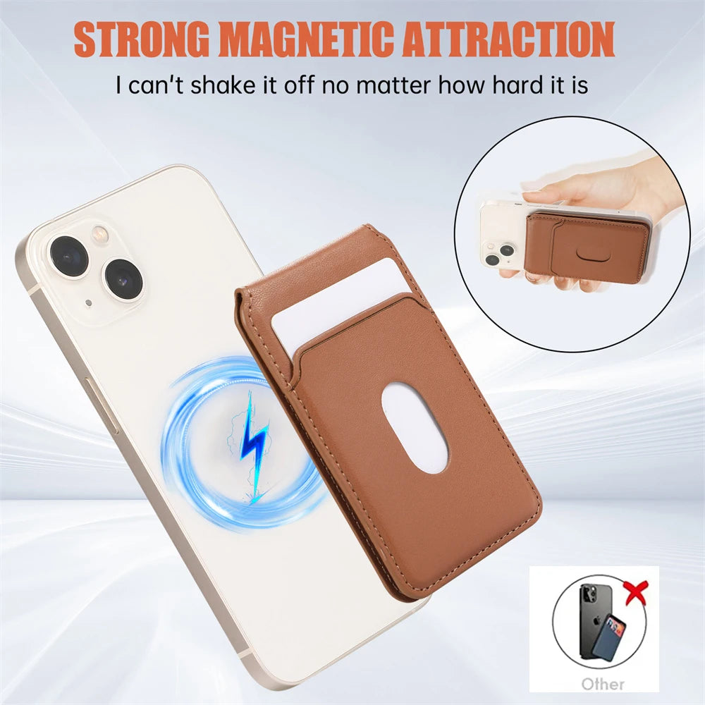 MagSafe Leather Wallet Case with Kickstand for iPhone 17 Pro Max – Magnetic Card Holder & Flip Cover