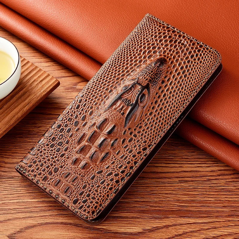 Crocodile Leather iPhone Flip Wallet Case | Handmade – iPhone