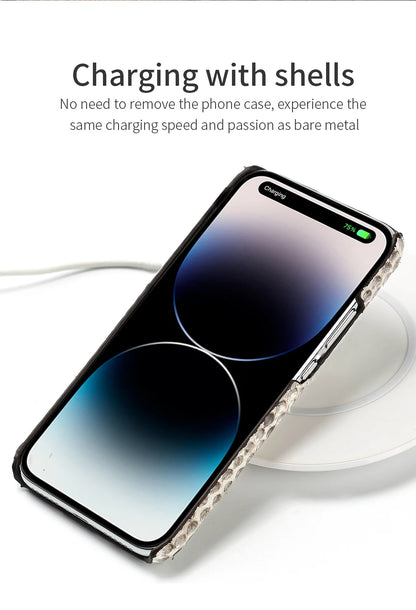 100% Genuine Python Leather Case – Luxury Protection for iPhone 11 to 16 Series
