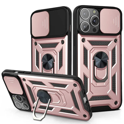 Shockproof Armor Case for iPhone 17 Series with Sliding Camera Lens Cover