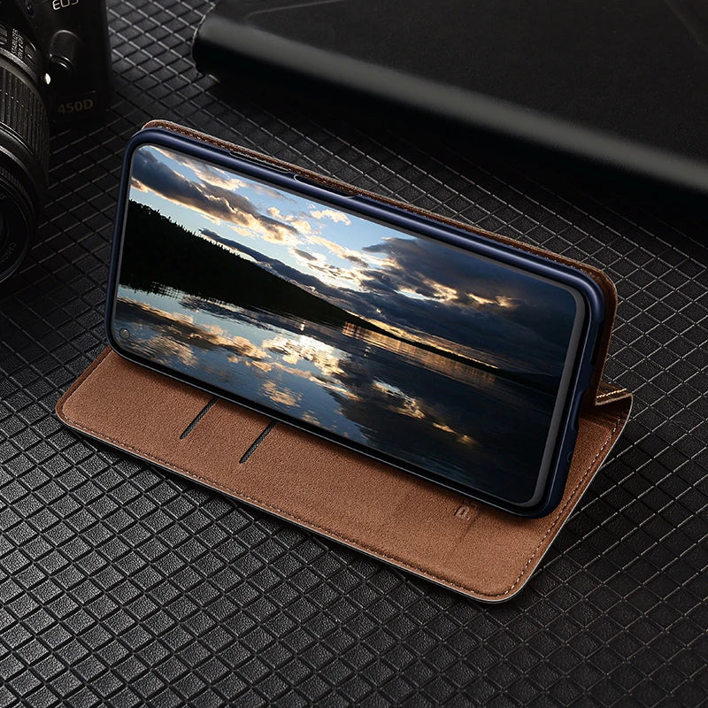 Genuine Crocodile Leather Flip Wallet Case for iPhone 14–17 Series