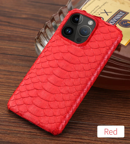 100% Genuine Python Leather Case – Luxury Protection for iPhone 11 to 16 Series