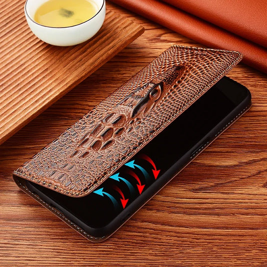 Crocodile Leather iPhone Flip Wallet Case | Handmade – iPhone