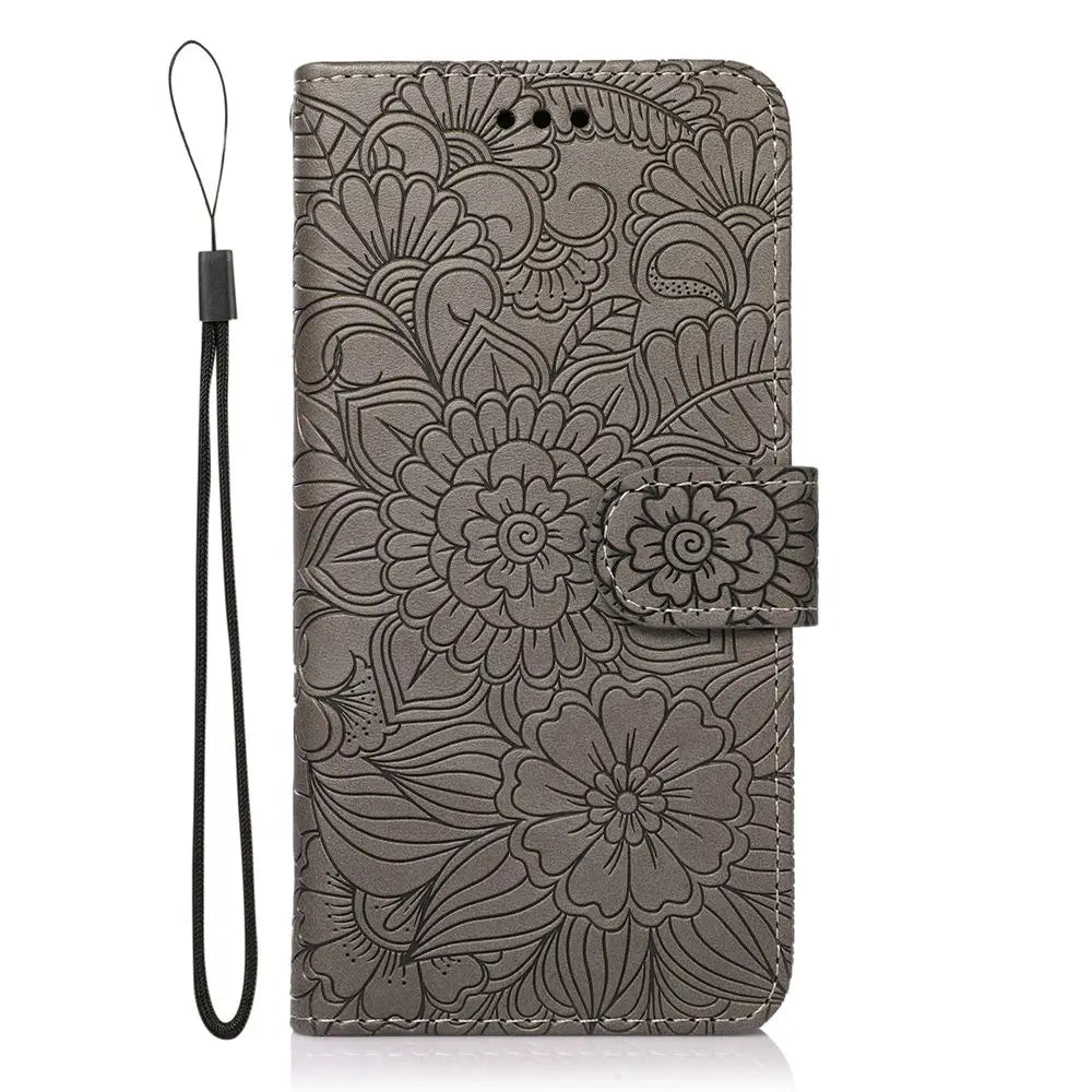 Magnetic Sunflower Flip Case for iPhone 17 Pro & Pro Max – PU Leather with Stand & Card Holder