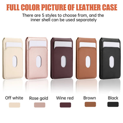 MagSafe Leather Wallet Case with Kickstand for iPhone 17 Pro Max – Magnetic Card Holder & Flip Cover