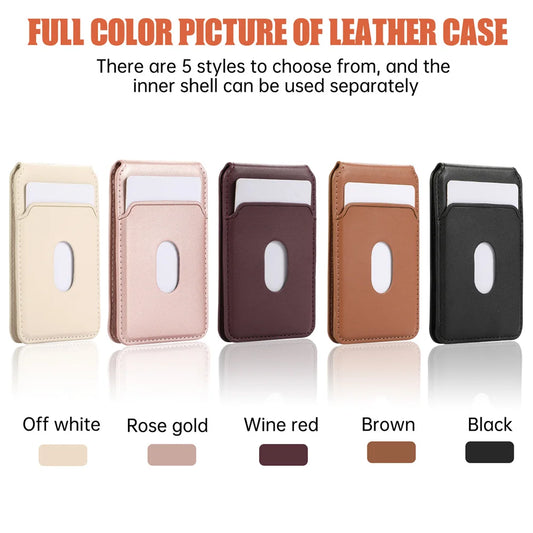 MagSafe Leather Wallet Case with Kickstand for iPhone 17 Pro Max – Magnetic Card Holder & Flip Cover