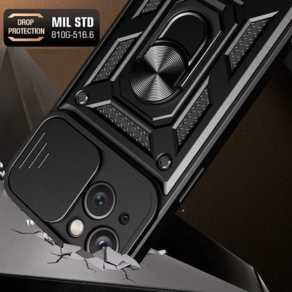 Shockproof Armor Case for iPhone 17 Series with Sliding Camera Lens Cover