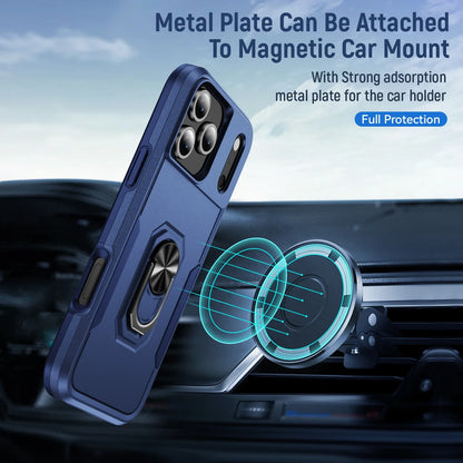 Military Grade Armor Case with Metal Stand for iPhone 17