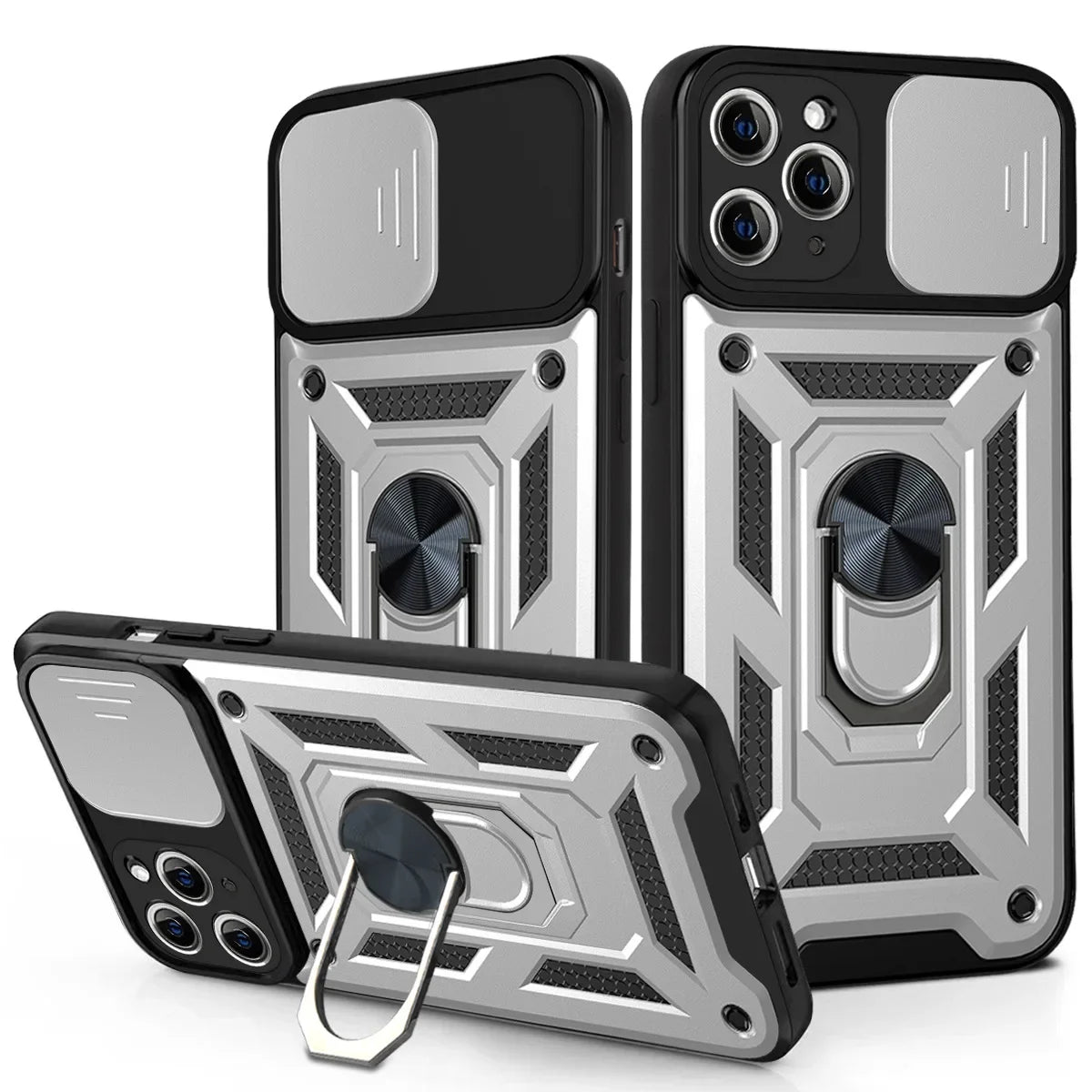 Shockproof Armor Case for iPhone 17 Series with Sliding Camera Lens Cover