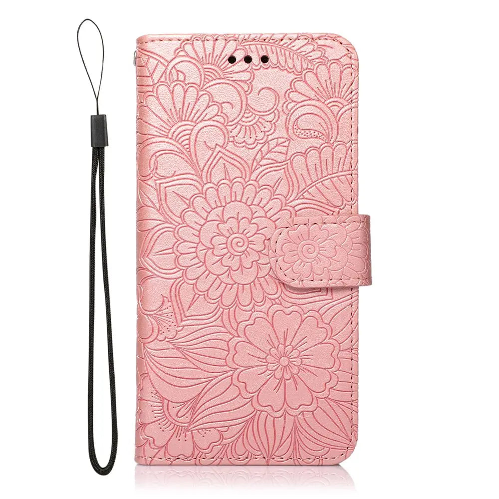 Magnetic Sunflower Flip Case for iPhone 17 Pro & Pro Max – PU Leather with Stand & Card Holder