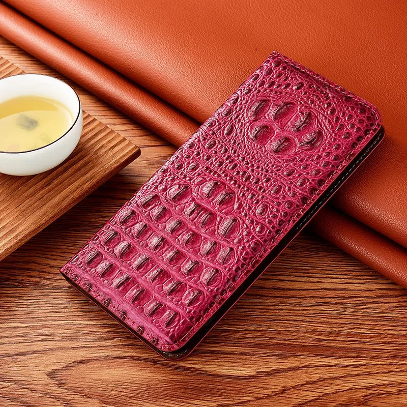 Crocodile Leather iPhone Flip Wallet Case | Handmade – iPhone