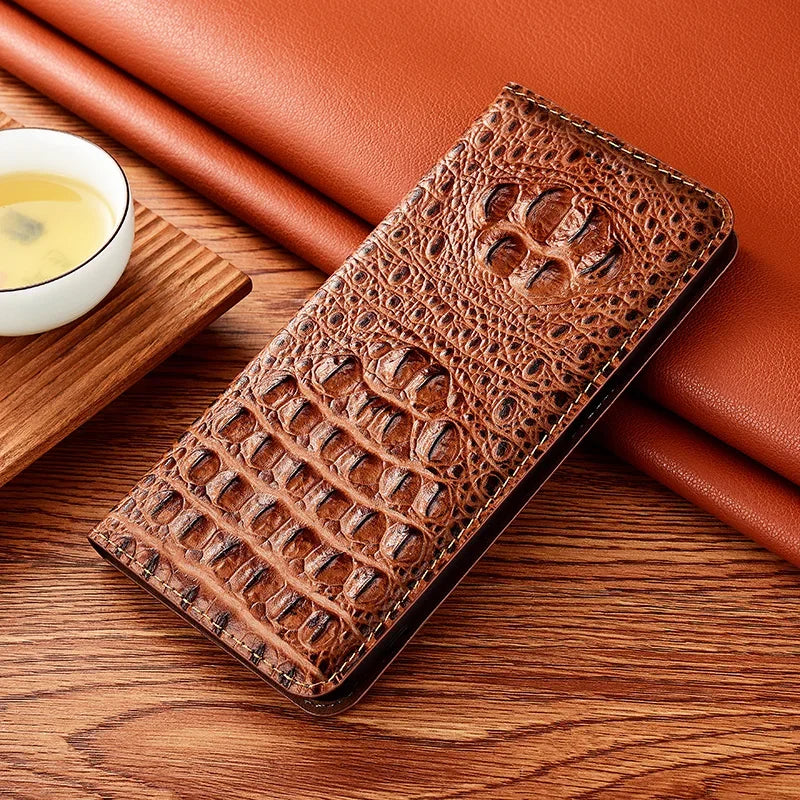 Crocodile Leather iPhone Flip Wallet Case | Handmade – iPhone