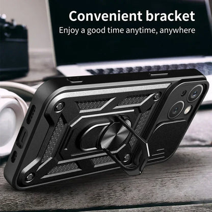 Shockproof Armor Case for iPhone 17 Series with Sliding Camera Lens Cover