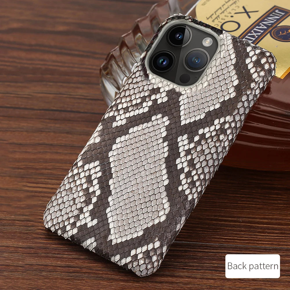 100% Genuine Python Leather Case – Luxury Protection for iPhone 11 to 16 Series