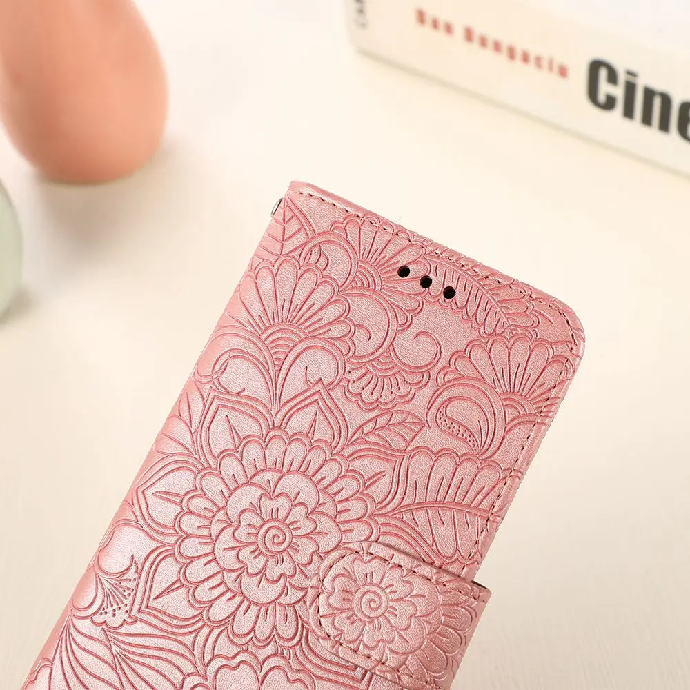 Magnetic Sunflower Flip Case for iPhone 17 Pro & Pro Max – PU Leather with Stand & Card Holder