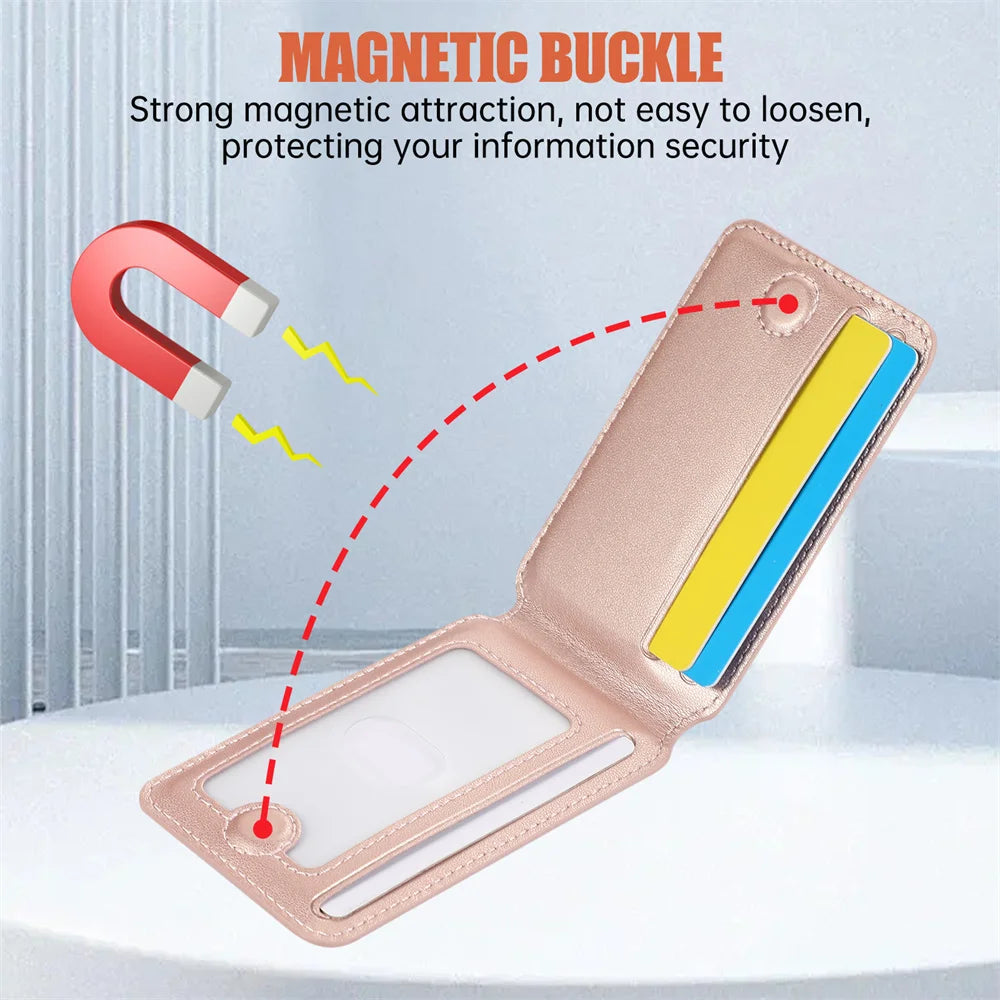 MagSafe Leather Wallet Case with Kickstand for iPhone 17 Pro Max – Magnetic Card Holder & Flip Cover