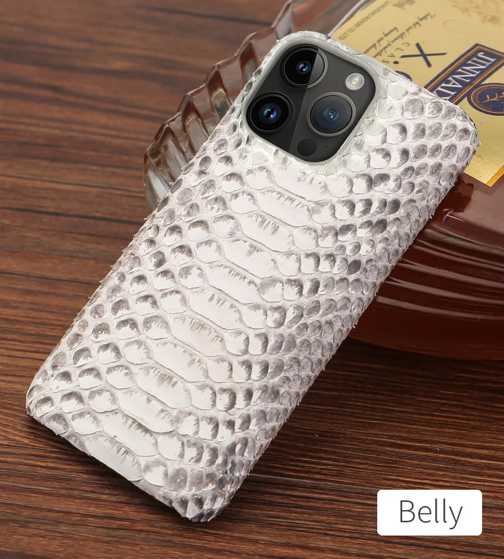 100% Genuine Python Leather Case – Luxury Protection for iPhone 11 to 16 Series