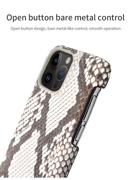 100% Genuine Python Leather Case – Luxury Protection for iPhone 11 to 16 Series