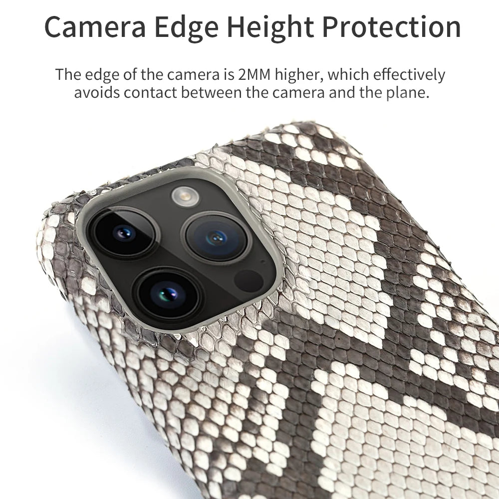100% Genuine Python Leather Case – Luxury Protection for iPhone 11 to 16 Series