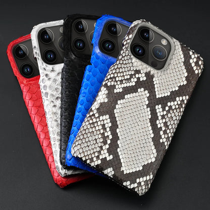 100% Genuine Python Leather Case – Luxury Protection for iPhone 11 to 16 Series