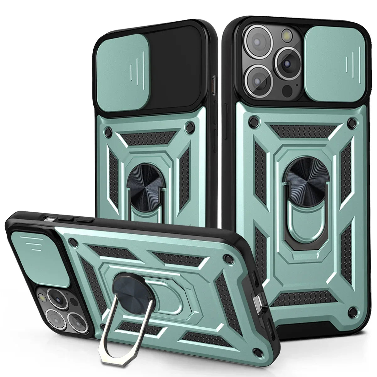 Shockproof Armor Case for iPhone 17 Series with Sliding Camera Lens Cover